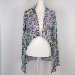 Hot Topic Harry Potter Marauder’s Map Watercolor Flyaway Cardigan. Size medium.